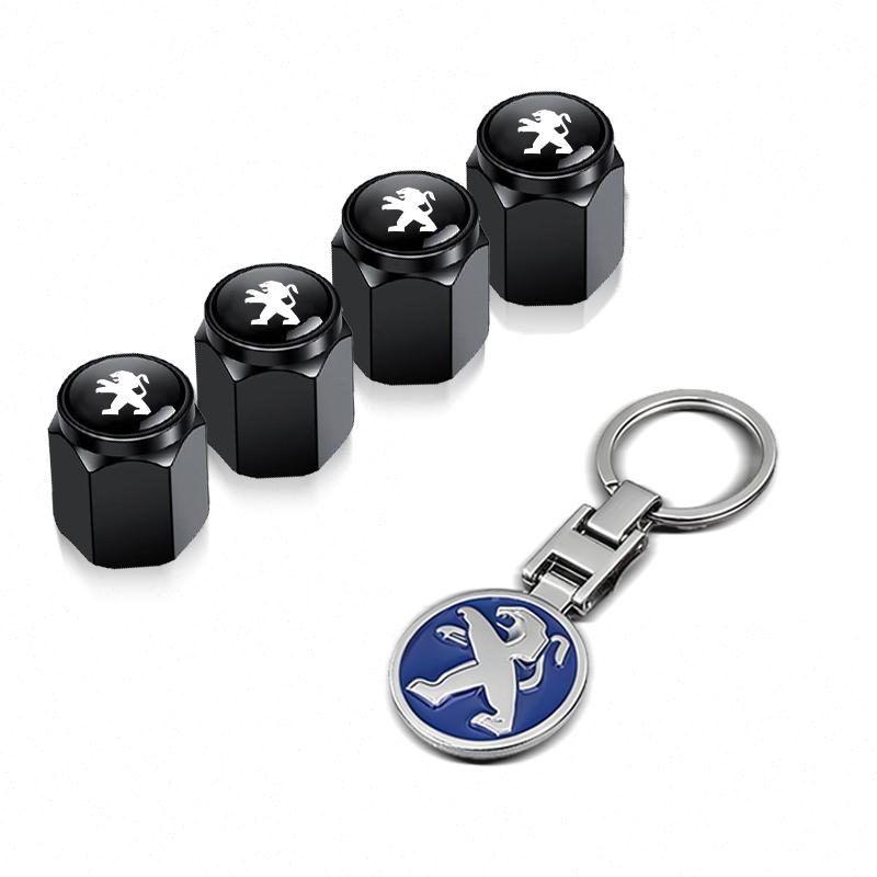 Styling Car Tire Wheel Valve Caps Cover Car Keychain Keyring For Peugeot 206 307 308 3008 207 208 407 508 2008 5008 205 Keyring