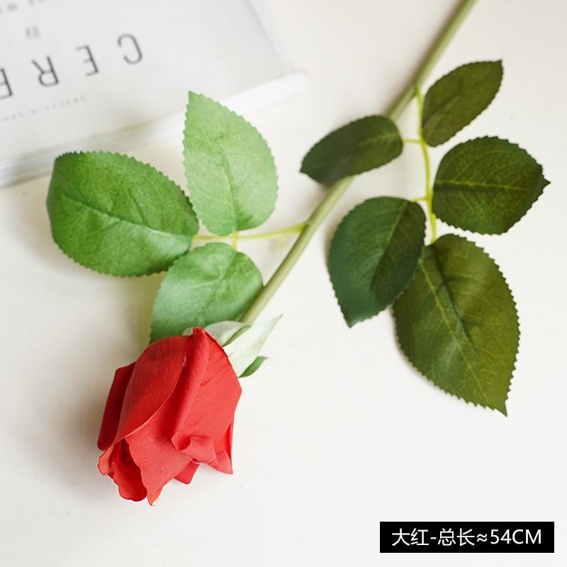 Moisturizing Rose Simulation Flower Single Lover Rose Home Decoration Valentine's Day Gift Rose Bud Bud