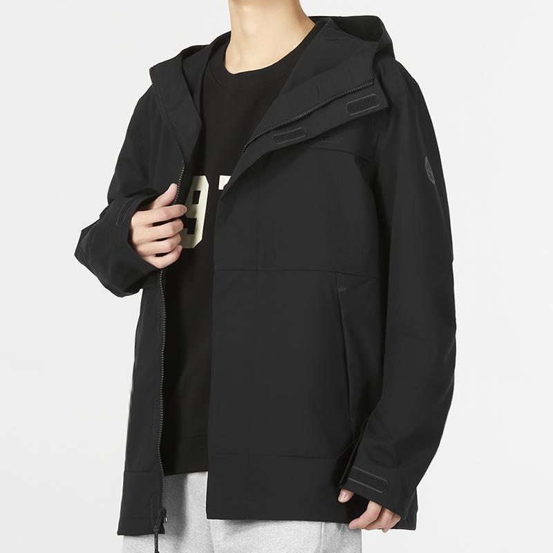 Timberland Af 3L Stretch Water Resistant Hooded Jacket Solid Logo Print Warm Outdoor Waterproof Casual Jacket Men Jacket Black A69GH-001