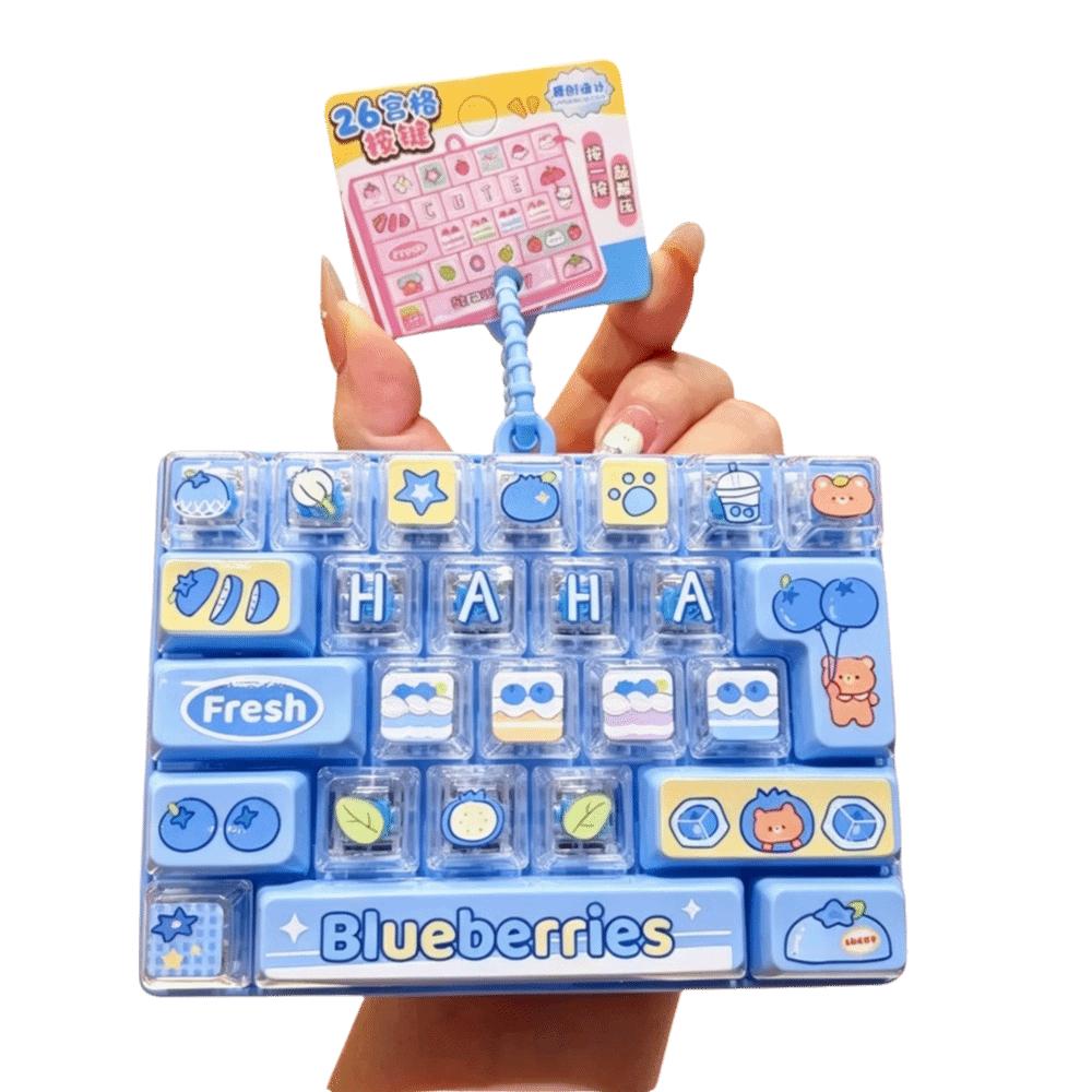 Transparent Dual-Tone Mini Keyboard Pendant 26-Key Keyboard Keychain  Desktop Decoration
