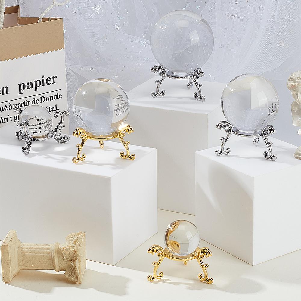 1set 10pcs 2 colors Alloy Mineral Display Holder Ball Stands Mixed color 54x51x31mm 5pcs/color