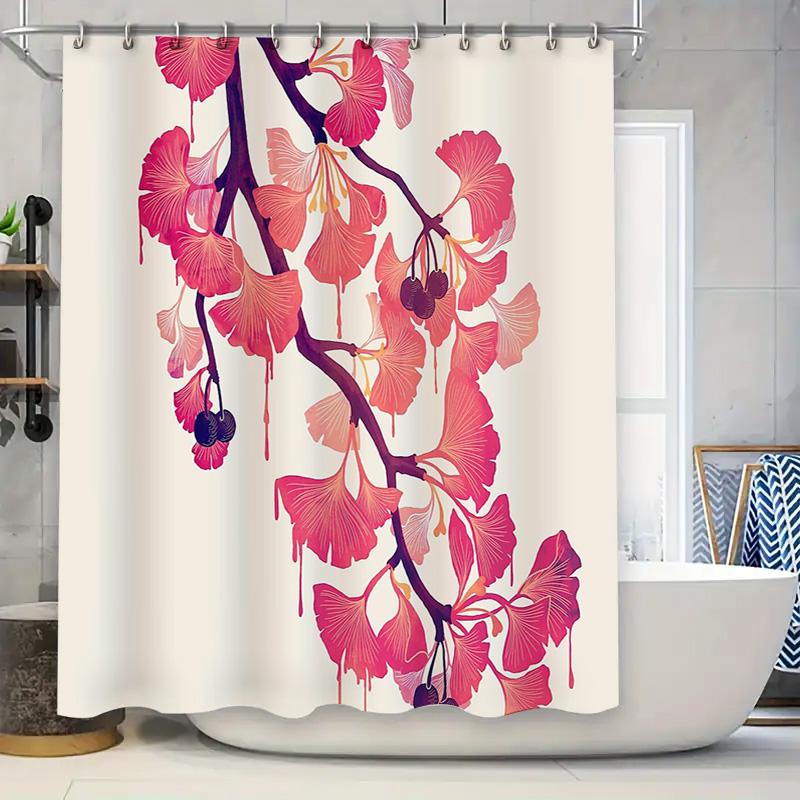 

Floral Shower Curtain Botanical Pattern Waterproof Bathroom Decor Nature Plants Greenery Vintage Farmhouse Aesthetic Home Decor W60H190(CM)-1 Pcs