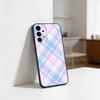 Cool P-Purple P-Plaid Pattern Phone Case For Samsung S25,S24,S21,S22,S23,S30,Ultra,S20,Plus,Fe,Lite Black Shell