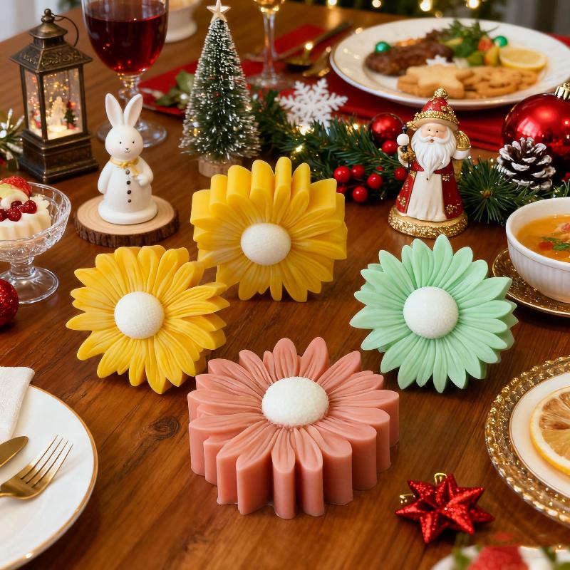 

3D Sunflower Candle Silicone Mold Diy Daisy Flower Soap Gypsum Resin Handicrafts Cement Handcrafted Chocolate Cake Baking Tools