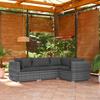 Vidaxl 4-Cz. Garden Lounge Set, Cushions, PE Rattan, Grey