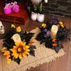Colorful Flower Candle Wreaths Pack of 5 Tealight Candle Holders Rings for Halloween Parties Table Centerpieces Decors