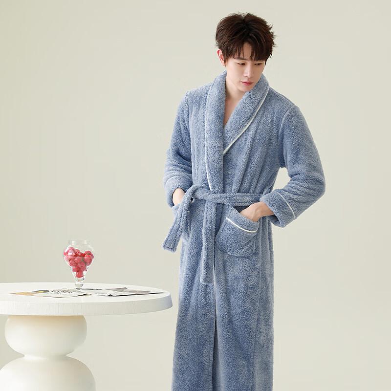 OEING Coral Fleece Winter Bathrobe