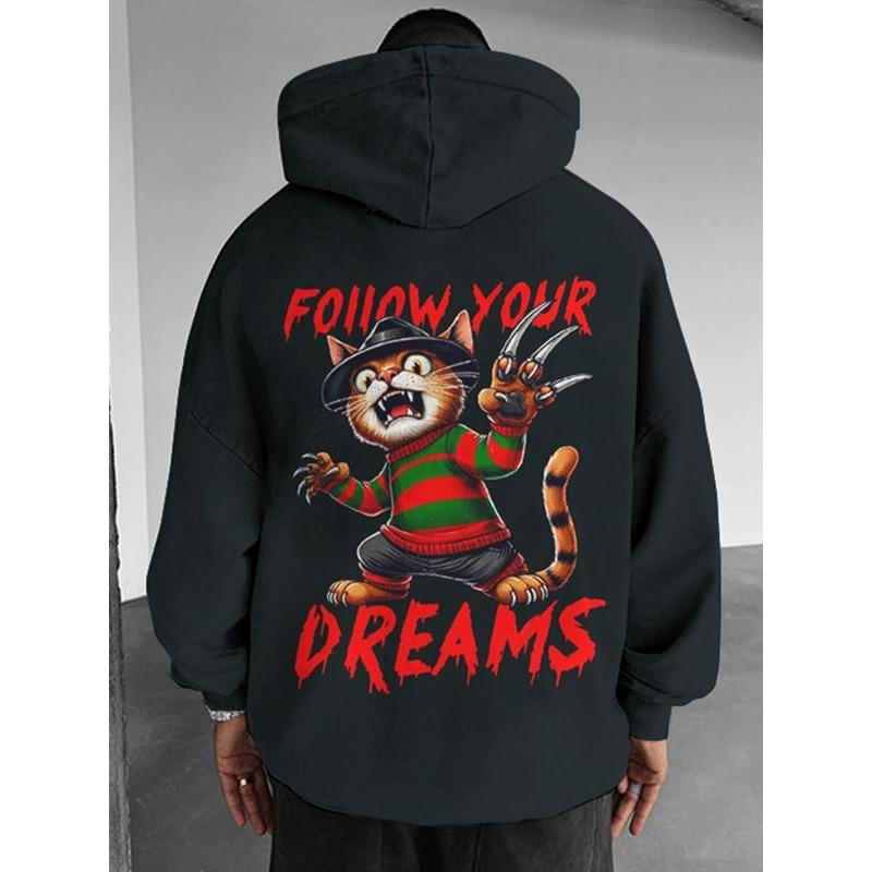 Autumn And Winter Animal Men's Hoodie Japanese Style Harajuku Art Casual Sports Hoodie Pattern Autumn And Winter
