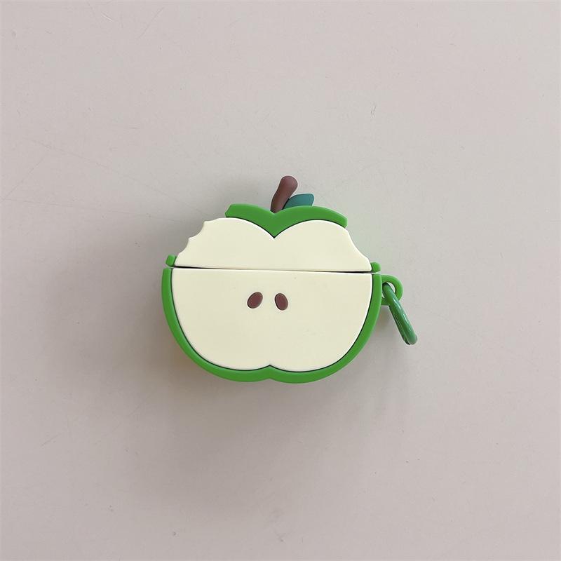 Stereo Green Apple for Apple AirPods4 Bluetooth Wireless Headset Cover 1/2/3 Generation Pro2 Silicone Creative