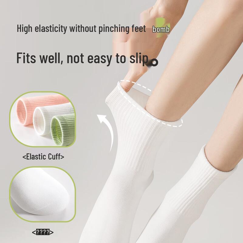 Badigao Unisex Disposable Travel Socks Unisex White Mid-Calf