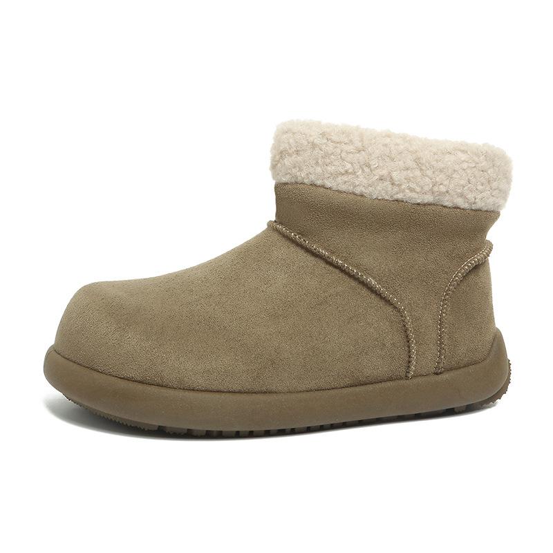 Women's Thick Bottom Hairy Mouth Fashion Winter Lightweight Warm Anti Cold Snow Boots Non-slip Casual Sneakers Cotton Boots