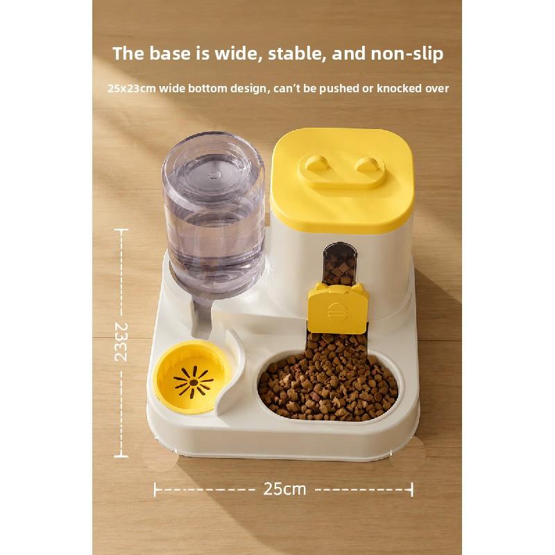 Automatic pet feeder, large-capacity cat and dog bowl, pet supplies, controllable feeding amount, two-in-one pet bowl