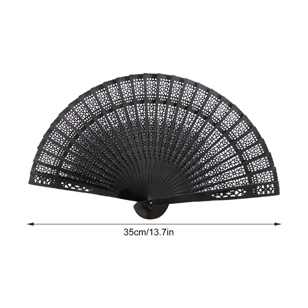 

Винтажный полый китайский веер, украшение на свадьбу, декоративные складные веера, реквизит для фотографий на свадьбу, сувениры для гостей на девичнике чёрный
