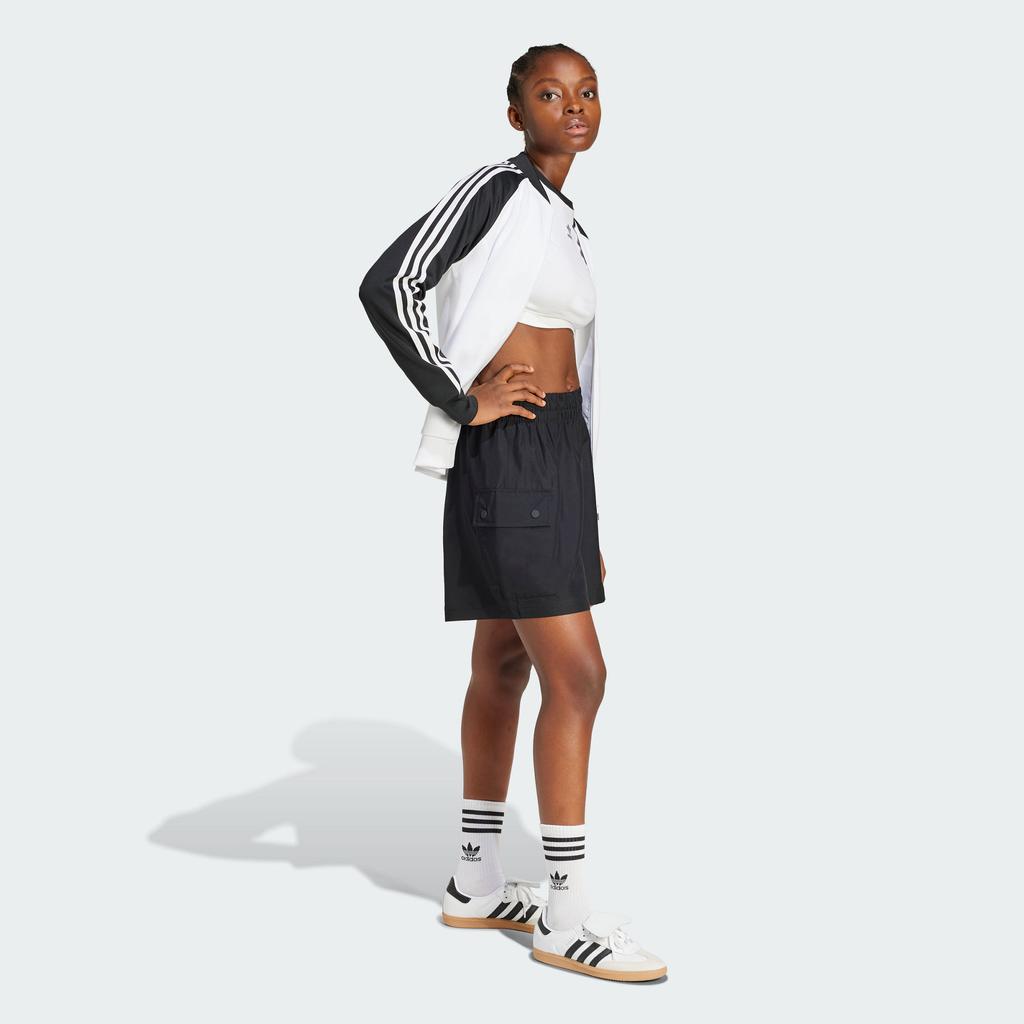 Adidas Women's Essentials Woven High Waist Cargo Shorts Black