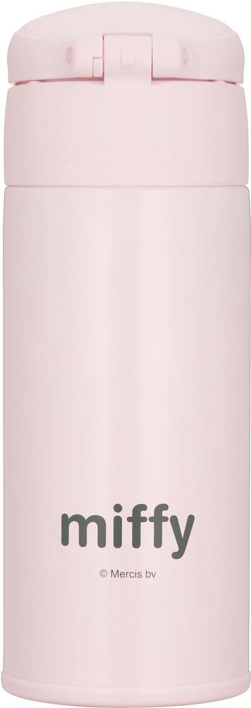 Thermos Stainless Steel Water Bottle for Formula Miffy Light LP Preparation, 350ml, Design, Pink, JPA-350B
