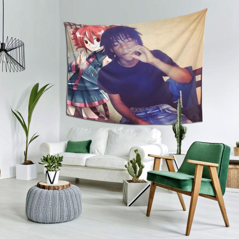 Hip Hop Anime Tapestry Rap Singer Stress Funny Mix and Match Trendy Personality Simia Living Room Decoration