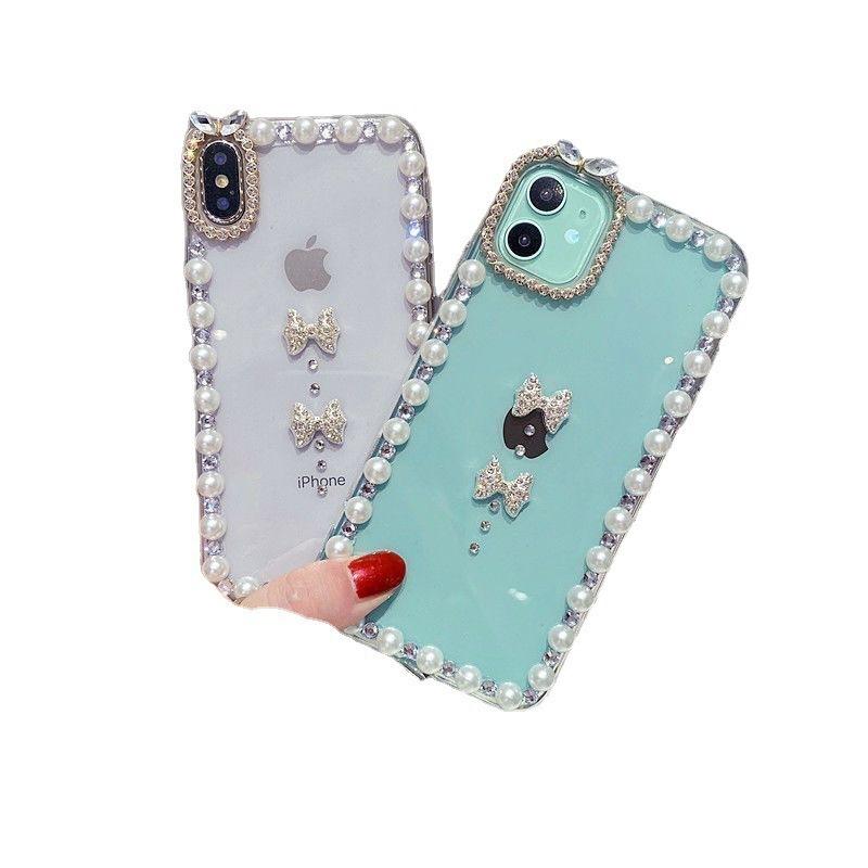 Applicable To iPhone16ProMax Mobile Phone Case 12/13 Apple 15 Women's 11 Hand Strap, Advanced Sense Ins Pearl Love