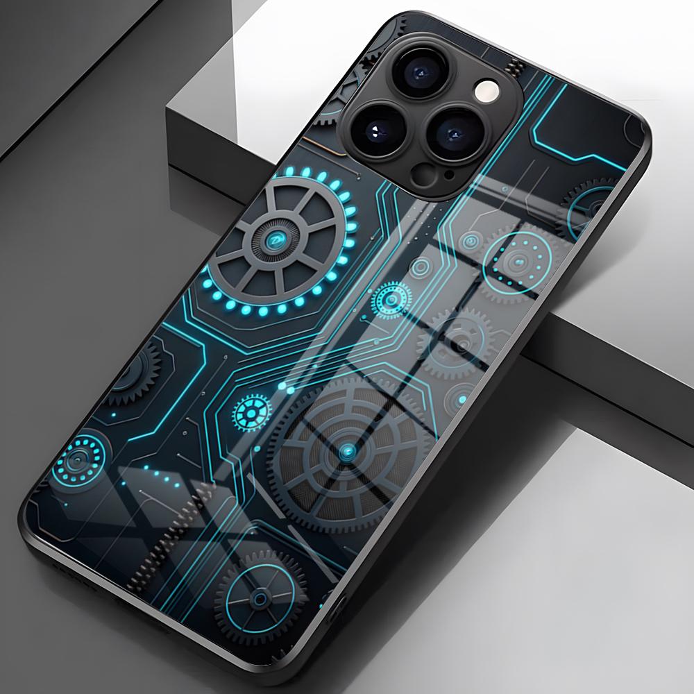 Advanced Circuit Board Phone Case For IPhone 17 Pro Max 16 15 14 Pro Max 13 11 X Xs Xr 8 7Plus Glass Cover