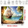 Beach Island Pirate Ship Background Photo Props, Party Home Decor, Party Wall Decor, Birthday Party Background Decor