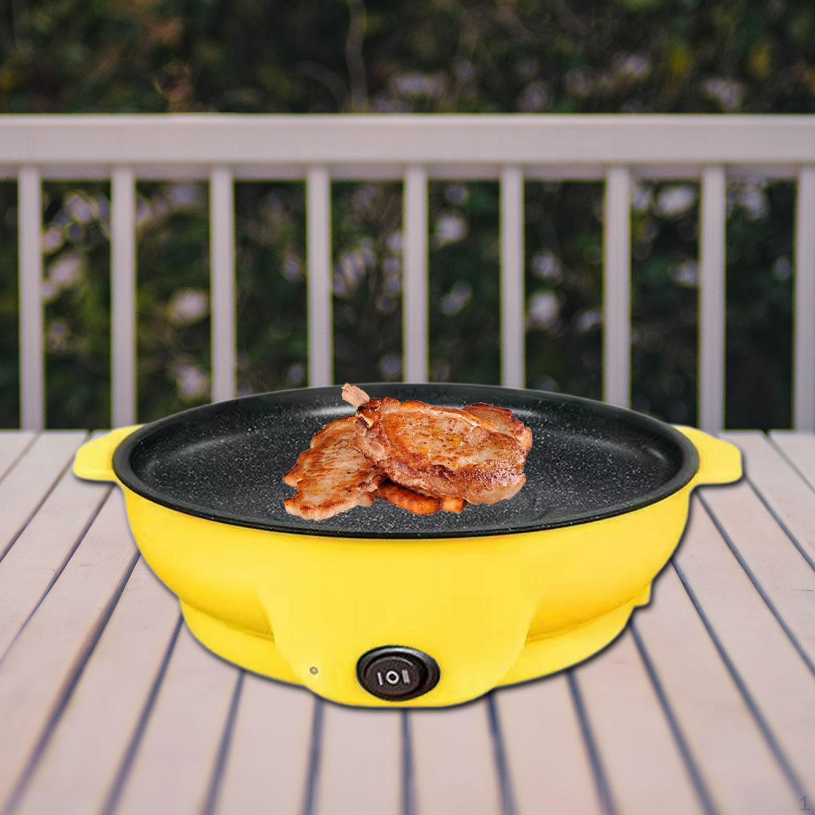 

Электрическая сковорода-гриль, легко чистить, для жарки, надежный инструмент для барбекю, сковорода с антипригарным покрытием для жёлтый