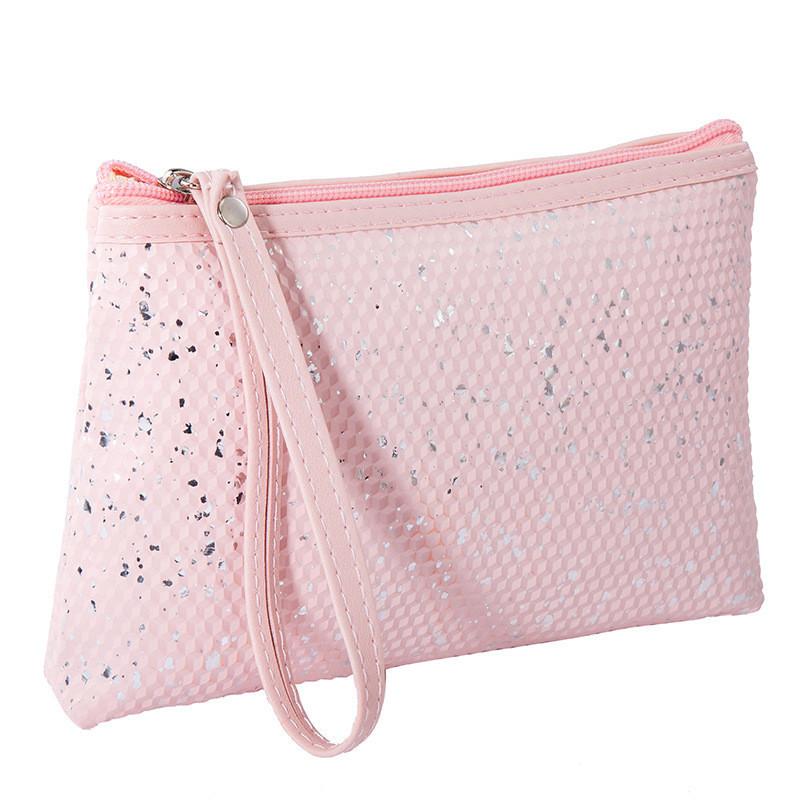 Yz-59 New Fashion Glittering Pu Makeup Bag For Women Large Capacity Portable Cosmetic Storage Clutch