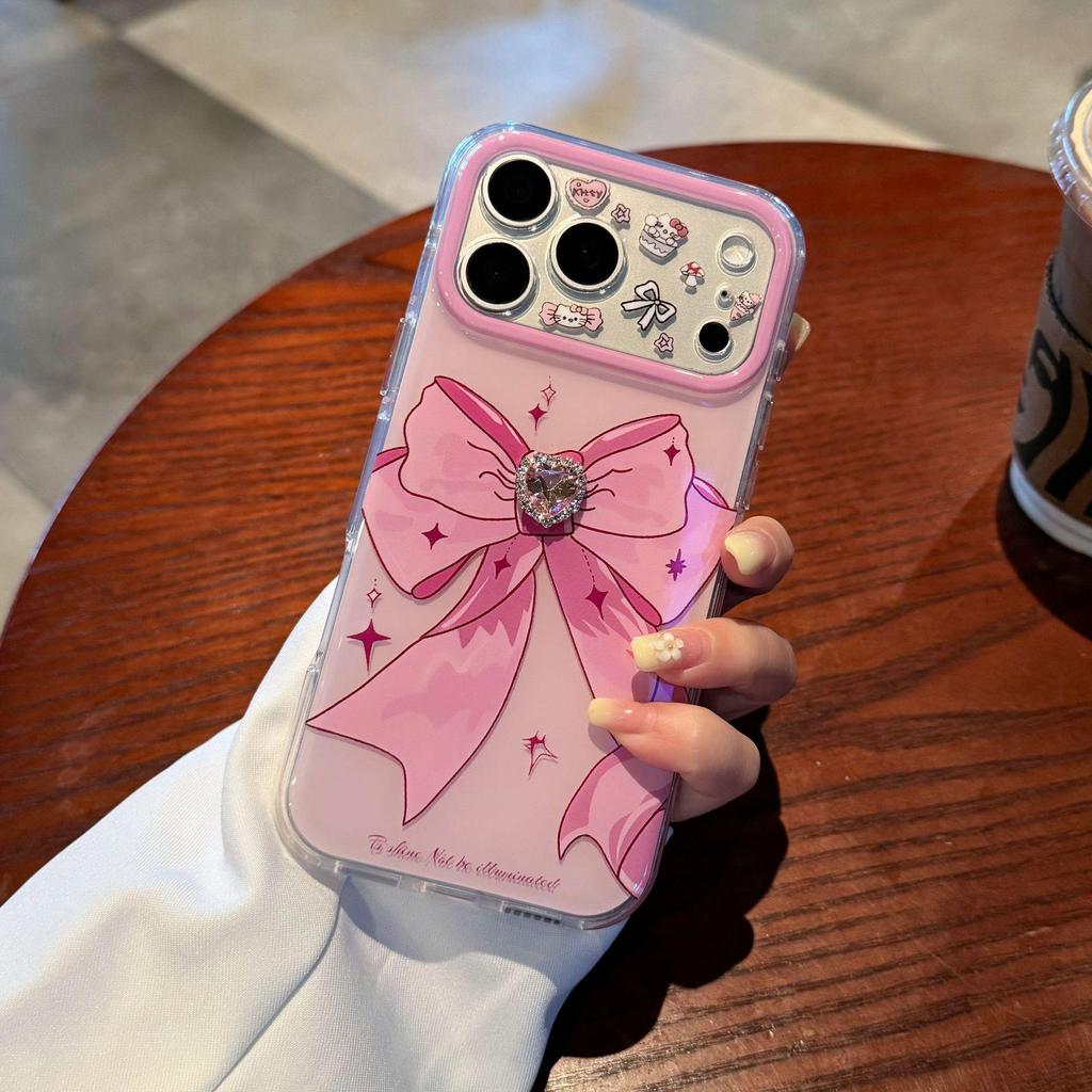 Diamond Bowknot Phone Case, Compatible with iPhone 14/15/17 Pro/Max