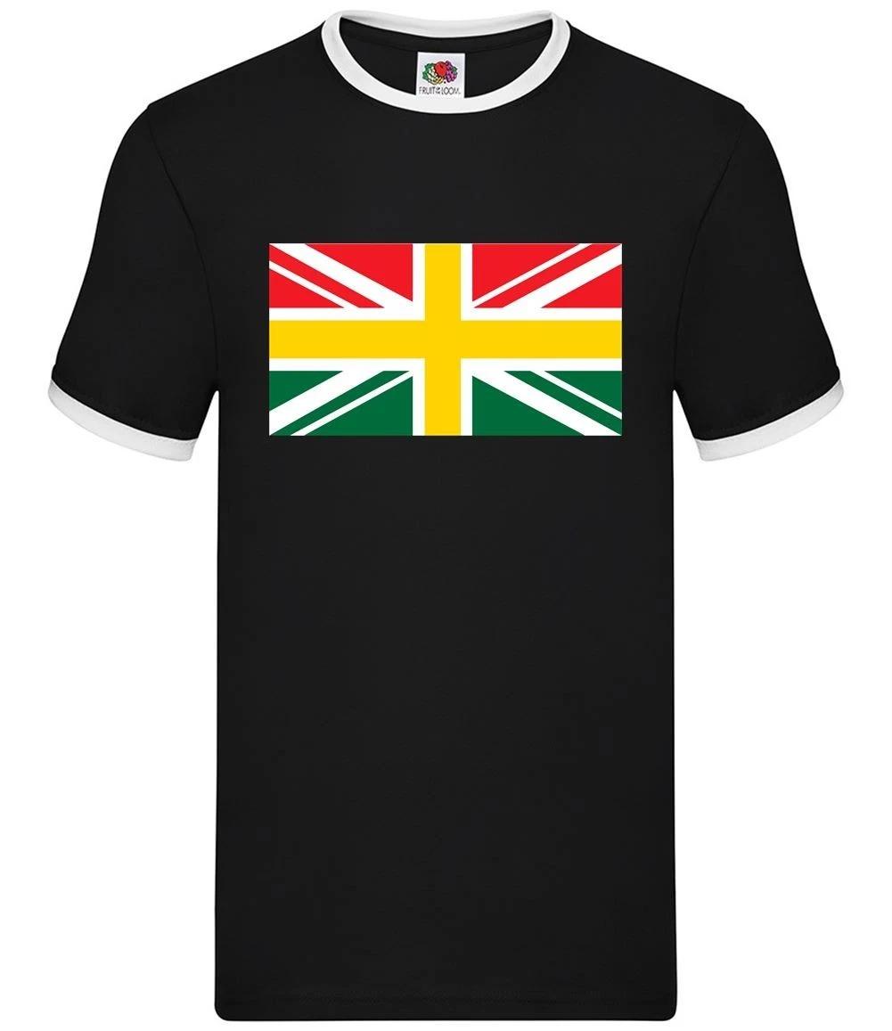Ghanaian Union Jack Flag - Mens Ringer - Accra Ghanian UK World Flags XXXL