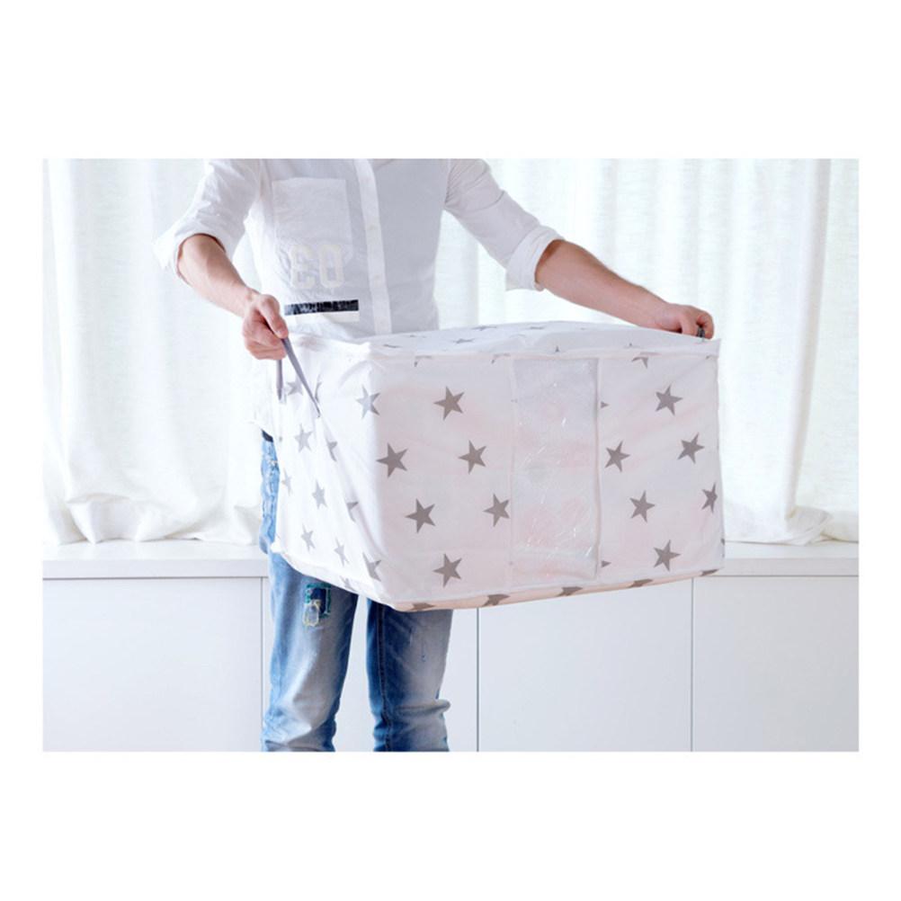 Storage Bag Non-Woven Fabrics Size L Foldable Closet Box For Quilt Clothes Blanket Moisture-Proof Space Saving