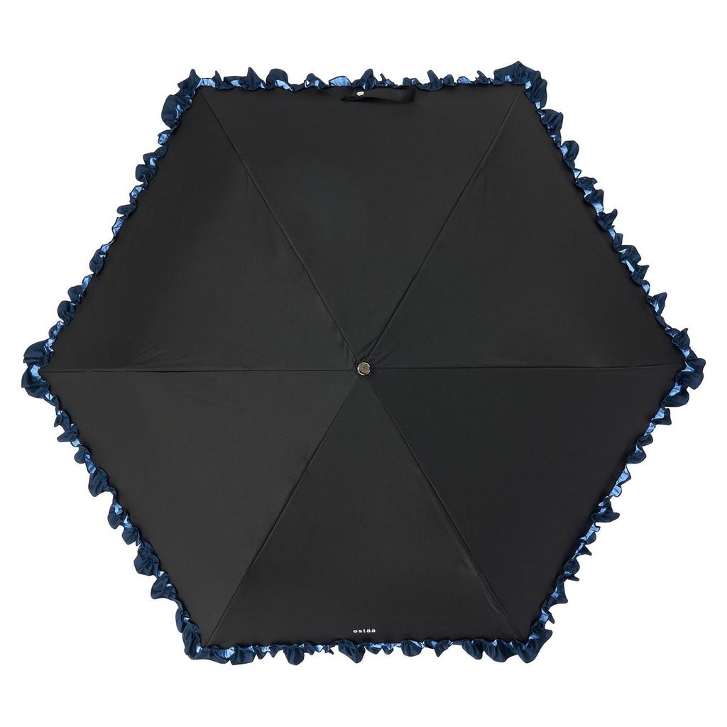 Moonbat Faltbarer Sonnen- und Regenschirm Leicht Hitzeschutz UV Mini Schwarz [Esta] Damen Sonnenschirm, Schutz, Blockierend, Blockierend, Schutz, Rüschen, 31-230-30268-05,