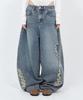 Sekeondeusolteu Balloon Damaged Denim Pants (Vintage Blue)