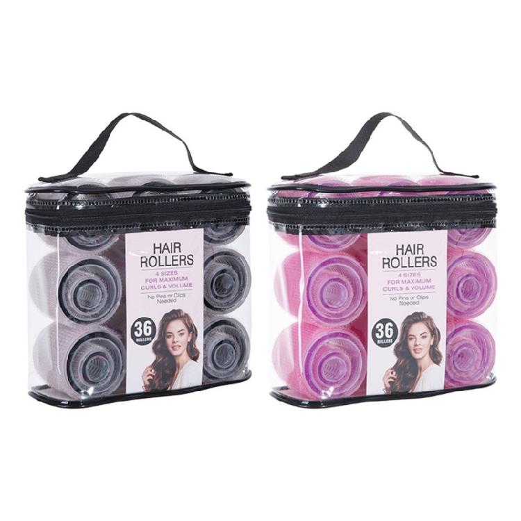 36Pcs Hair Curlers Rollers Set Selfs Grip Hair Roller Set for Long Medium Short Hair Salon Hair Dressing DIY Hair Roller nero