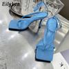 Fashion Eilyken Gladiator Sandals High Heels Women Fall Best Street Look Females Square Head Open Toe Clip-On Strappy Shoes