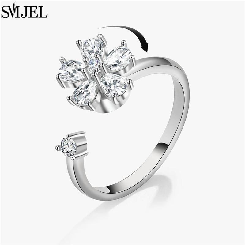 Etnisk Mote Tusenfryd Blomst Angstring Justerbar Dame Jenter Bekymring Stresslindring Smykker Spinnende Fidget-ringer Festgaver