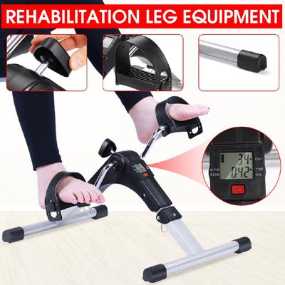 Silver-black Household Mini Fitness Bike Folding Fitness Bike Body Gym Indoor Rejuvenation Leg Tool With Anti-slip Pedal