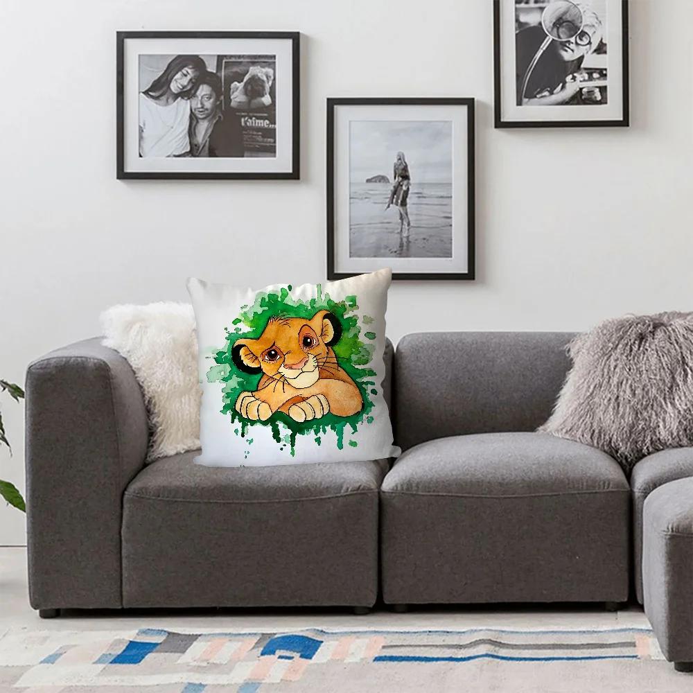 1PC Cartoon Simba lion king Pillow Case Sofa Decorative Home Double-sided Printing Short Plush Cute Cushion Cover