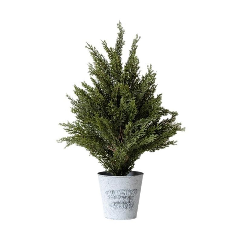 

Realistic Artificial Pine Tree With Iron Pot Indoor Outdoors Decorative Festival Decoration For Christmas Party 1