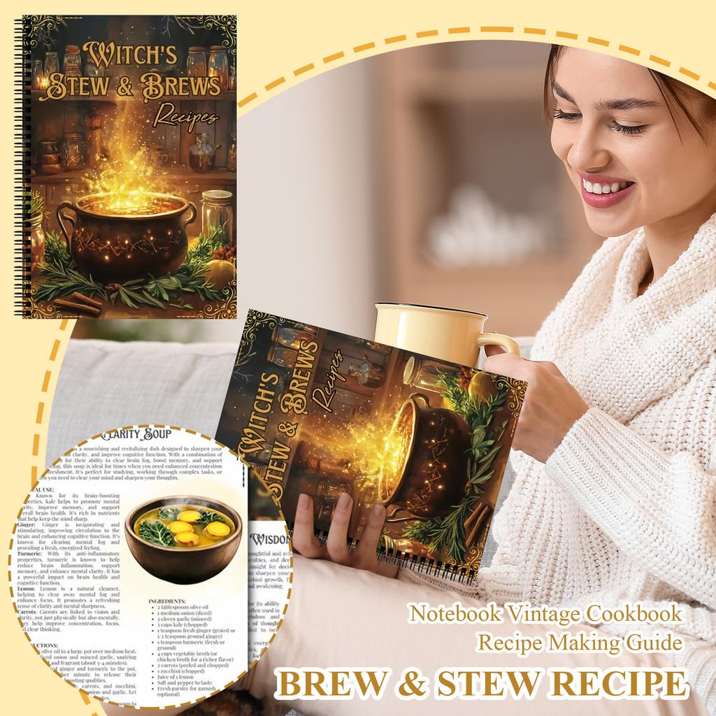Quaderno di ricette Streghe e Stufati Ricettario Vintage Guida alla preparazione delle ricette