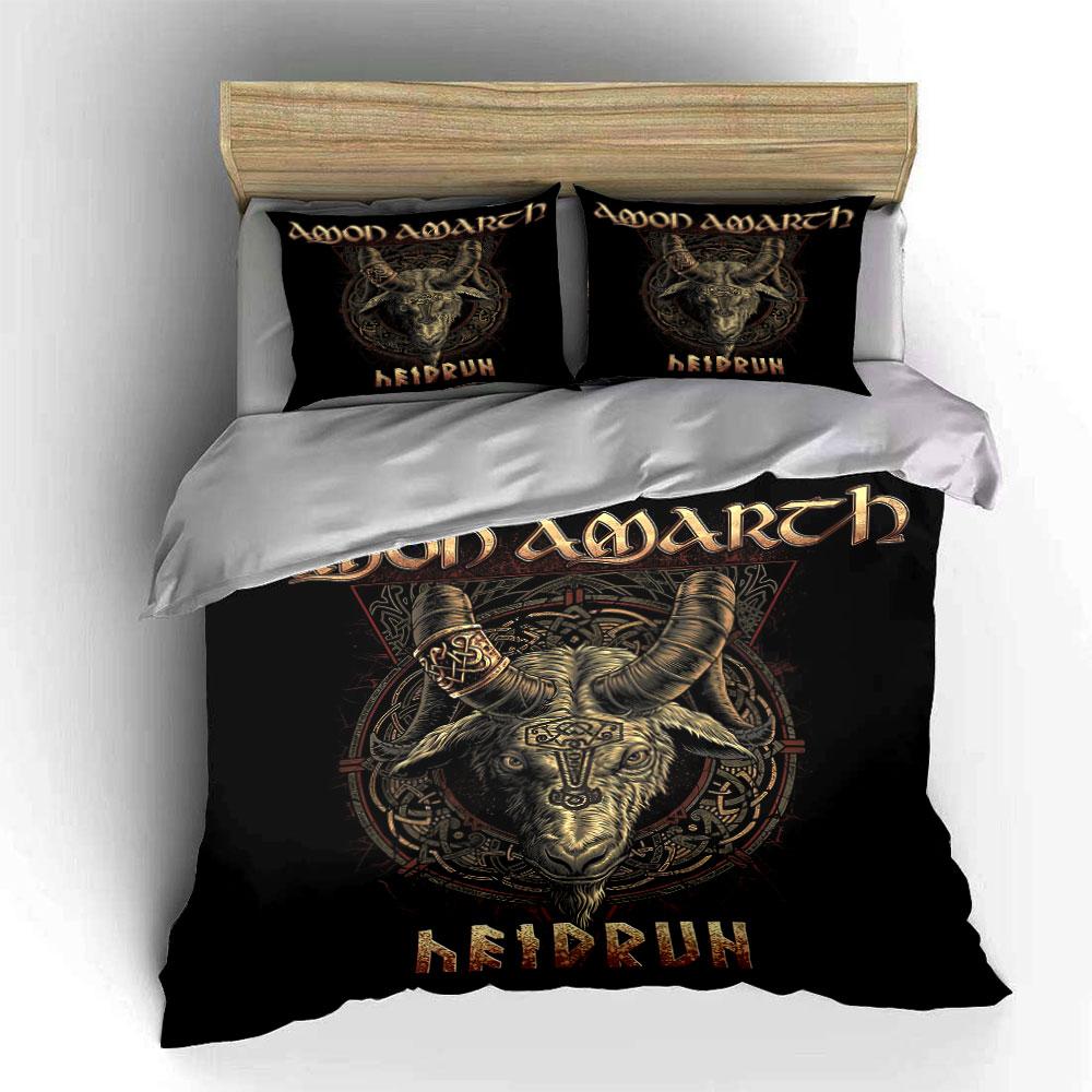 Nordic Goat Symbol Art Print Bedding Duvet Cover Set Duvet Cover Pillowcases (1*Duvet Cover 2*Pillowcases, without duvet insert)