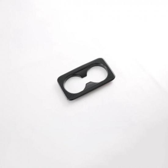 Carbon Fiber Rear Water Cup Holder Frame Cover Trim For KIA Niro 2022 2023 2024