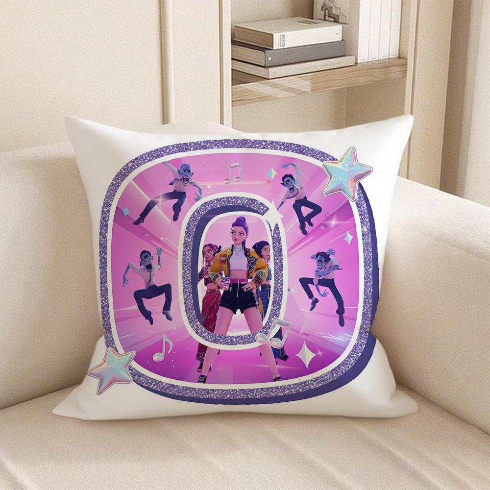 KPop Demon Hunters anime Style 26 letters popular Character Pillowcase fashion Home Decoration Items