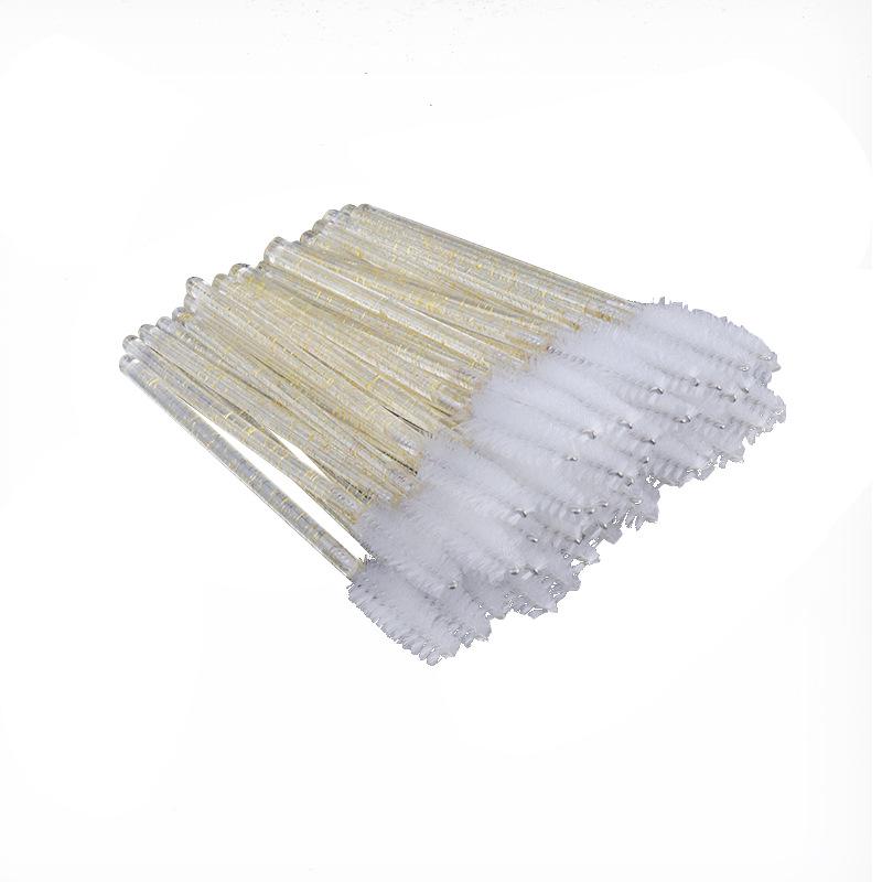 Pack of 50 Disposable Crystal Rod Eyelash and Eyebrow Spiral Brushes