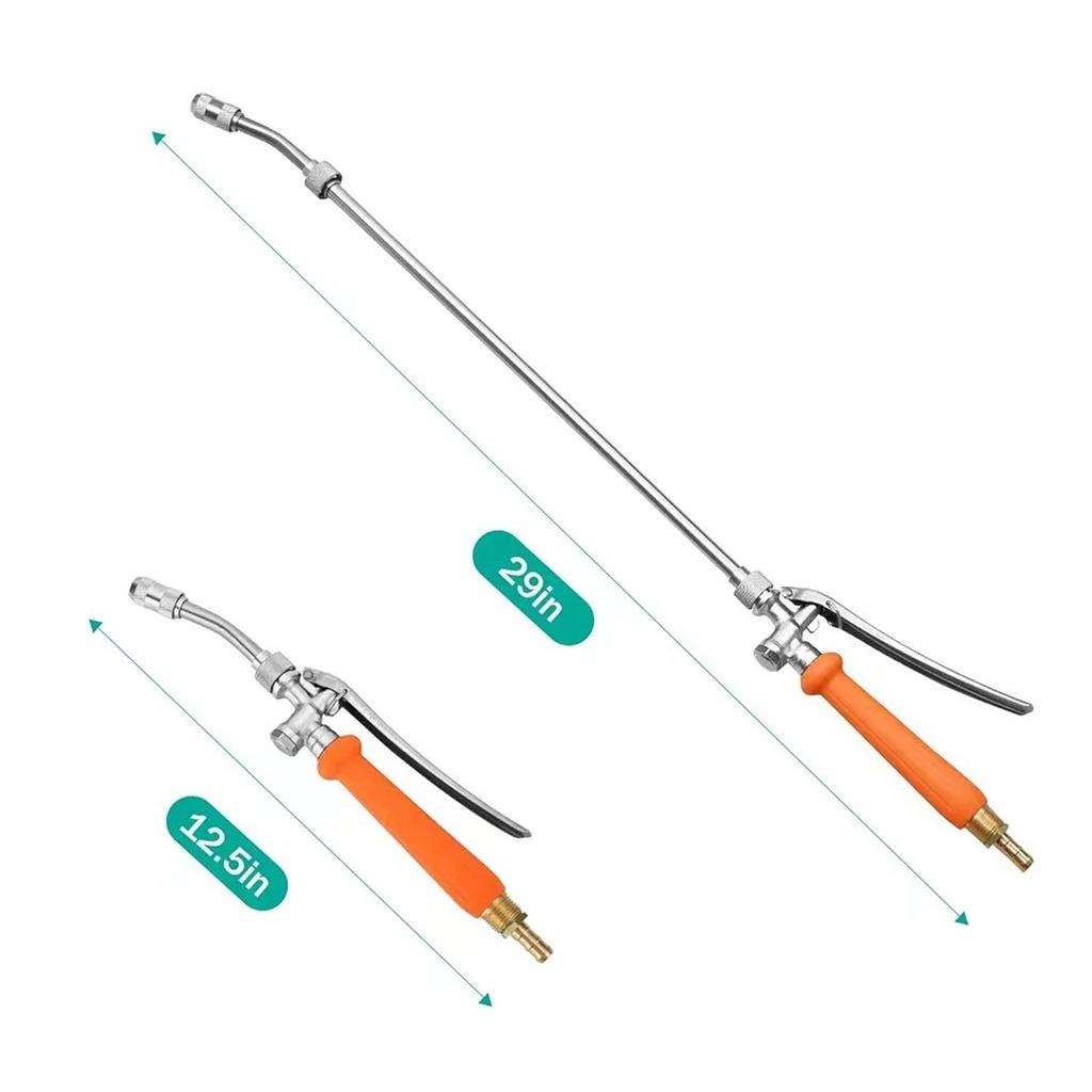 Sprayer Wand Stainless Steel Adjustable with Copper Nozzle Sprayer Rod for Garden Watering Plants Cleaning Car