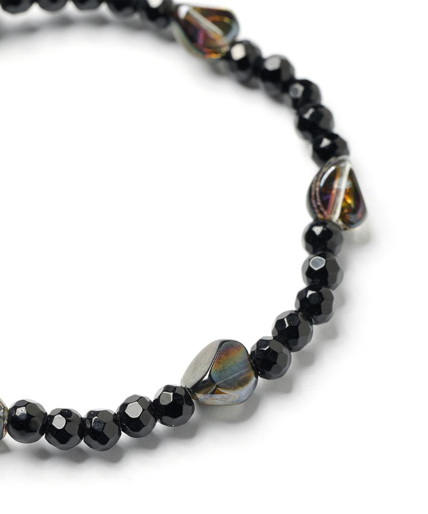 Polalita Black Asymmetrical Stone Bracelet (Plt-Br-066_Bk)