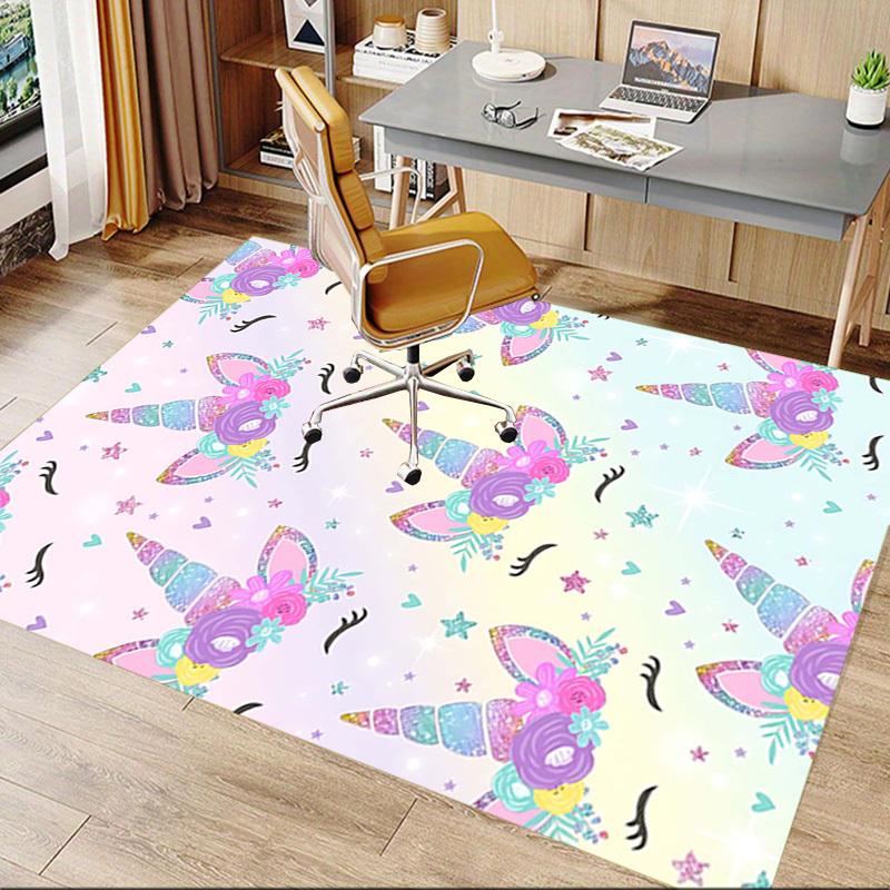 1PC Unicorn Flowers Extra Large Non-Slip Floor carpet, Office, family, bedroom, Studio - Large Area RugJ0322