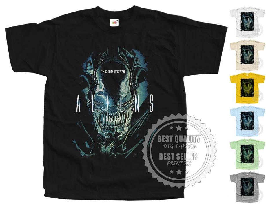 ALIENS Movie V1 T Shirt Tee BLACK Horror Movie Poster All Sizes S to 5XL XL
