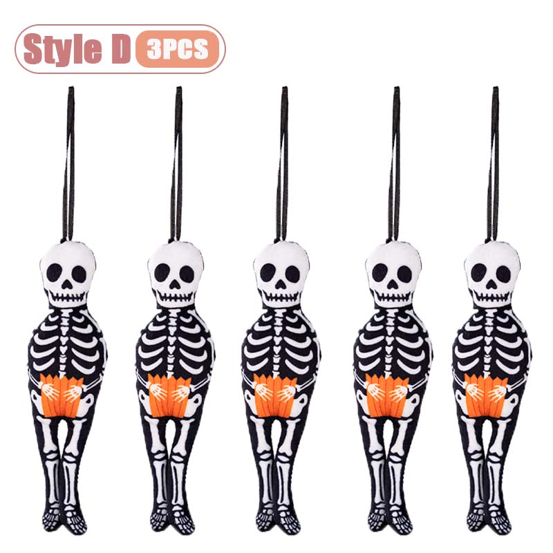 1-10PCS Halloween Hanging Decor Set Pumpkin Ghost Black Cat Skeleton Design for Home Wall Indoor Party Holiday Festival Decor