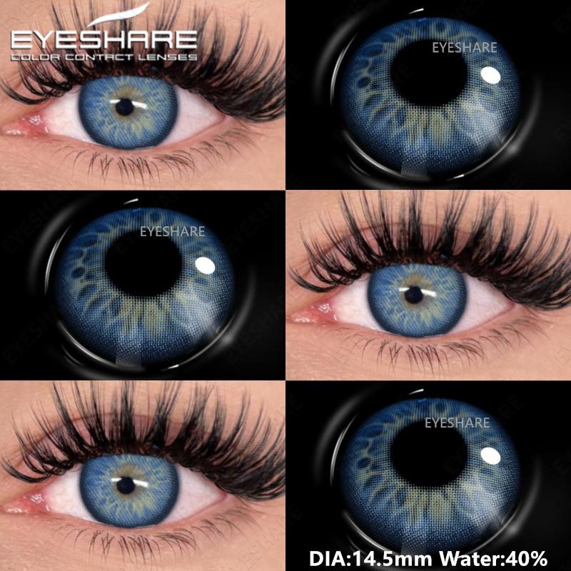 EYESHARE 1 Pair Fashion Colored Contact Lenses for Eyes Black Pupils Blue Green Cosmetics Yearly