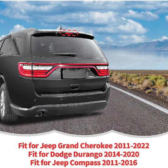 RT-TCZ Smoked Black Third 3rd Brake Light Cover High Mount Stop Lamp Cover Trim Exterior Accessories for Jeep Grand Cherokee 2011-2022,for Dodge