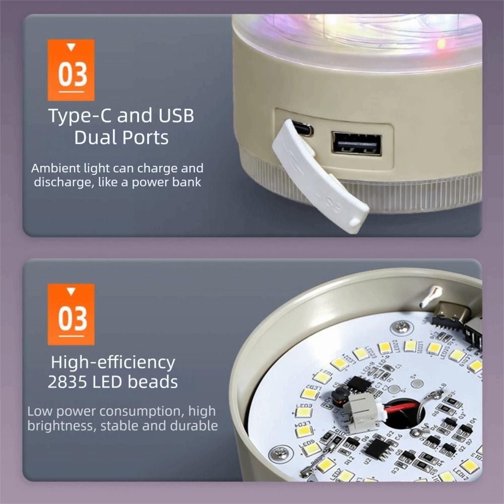 RGB LED Camping Lamp IPX6 Waterproof Retractable String Outdoor Night Light Portable Top Handle Garden Decoration Lamp