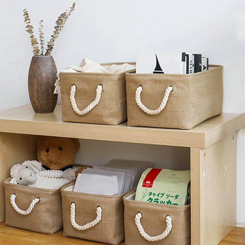 Foldable Linen Storage Basket With Large Capacity For Cosmetics And Clothes
